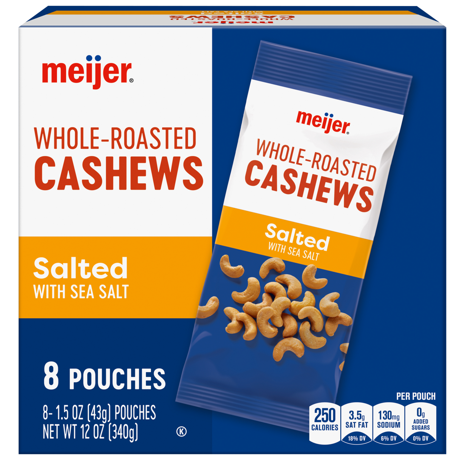 slide 2 of 8, Meijer Roasted & Salted Cashews Multipack, 8 ct