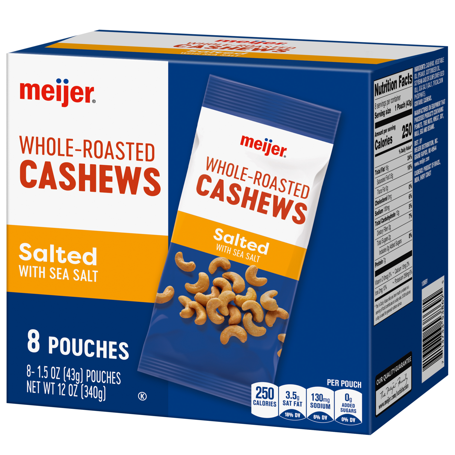 slide 7 of 8, Meijer Roasted & Salted Cashews Multipack, 8 ct