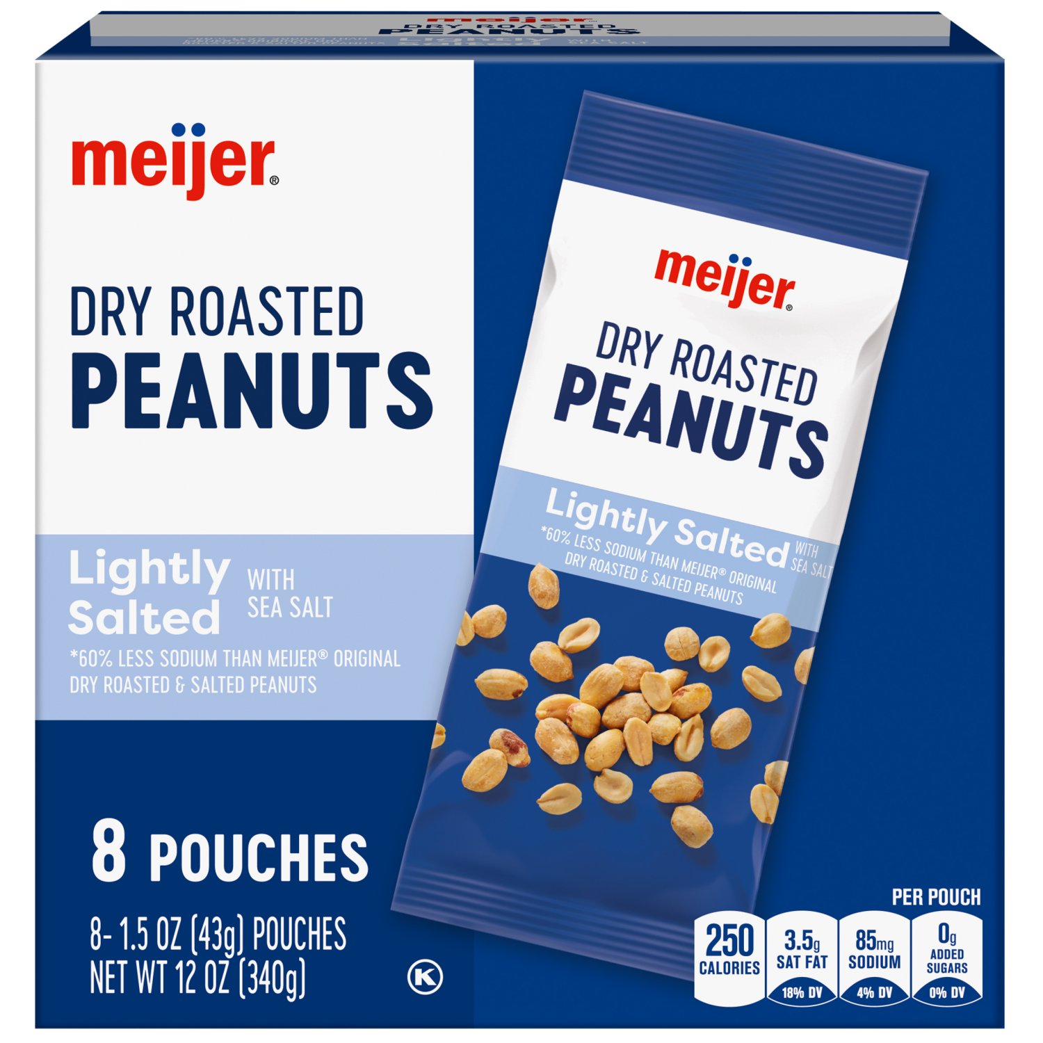 slide 1 of 8, Meijer Roasted & Lightly Salted Peanuts Multipack, 8 ct