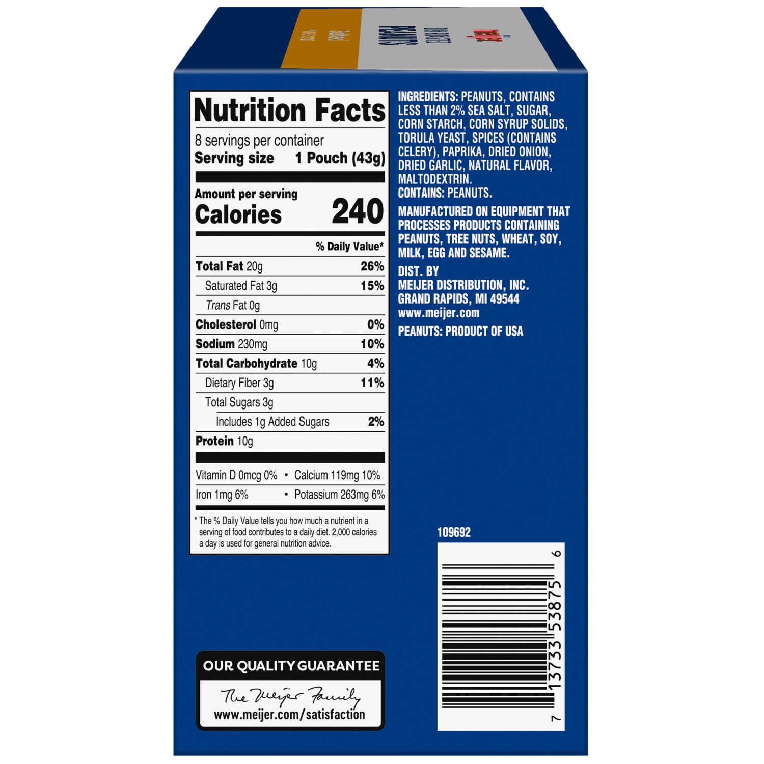 slide 5 of 8, Meijer Roasted & Salted Peanuts Multipack, 8 ct