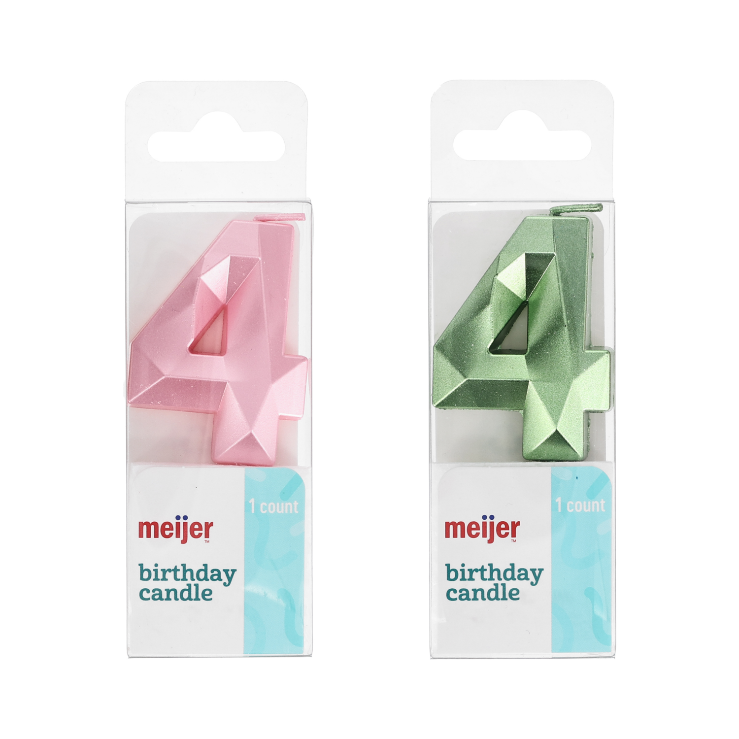 slide 1 of 2, Meijer Birthday Candle, Number 4, 1 ct