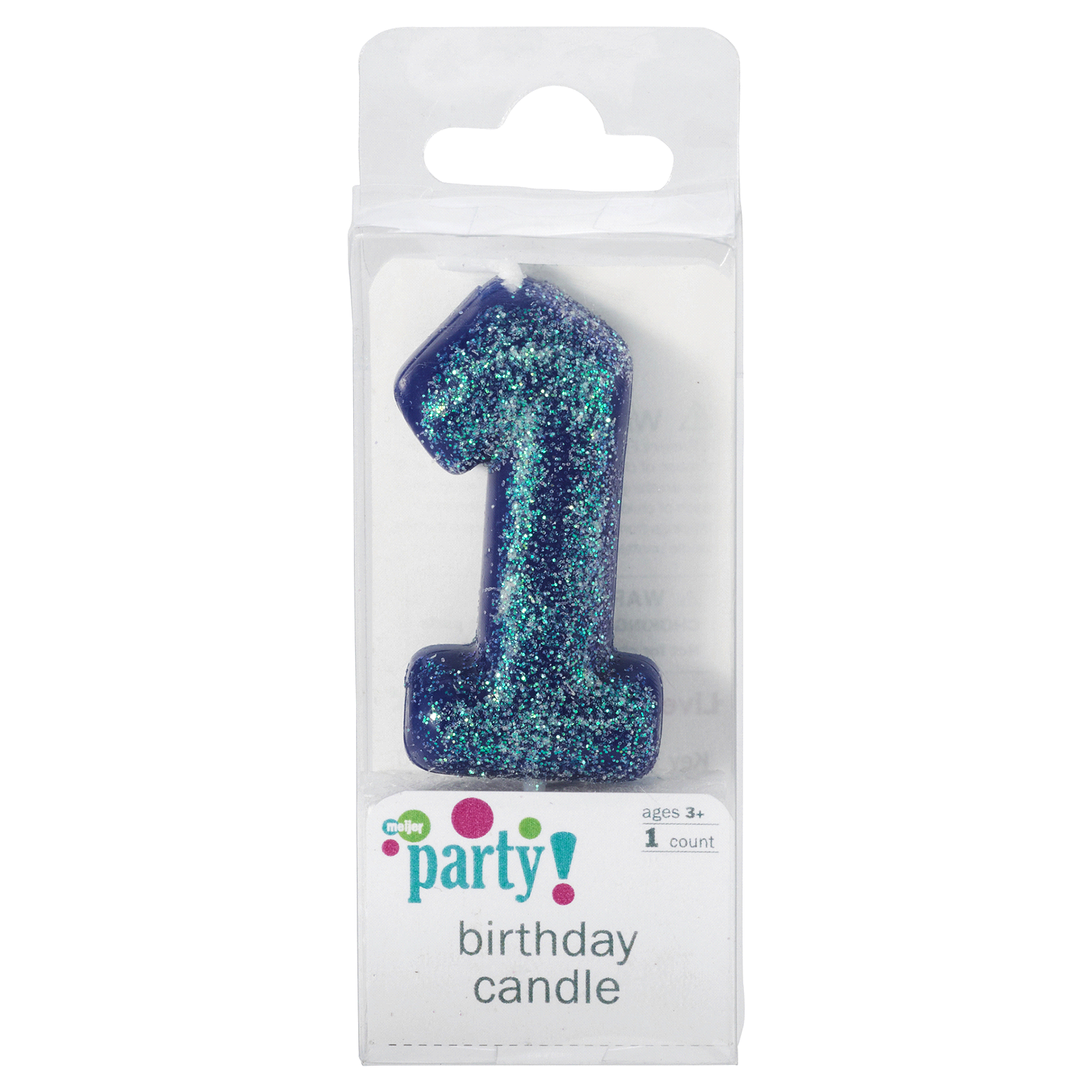 slide 1 of 2, Meijer Birthday Candle Blue Number 1, 1 ct