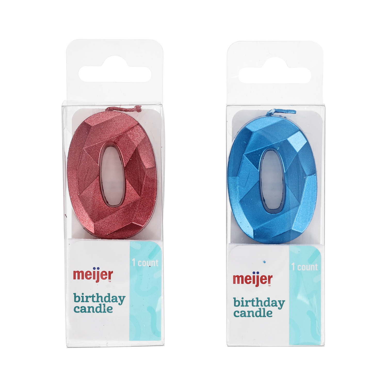 slide 1 of 2, Meijer Birthday Candle, Number 0, 1 ct