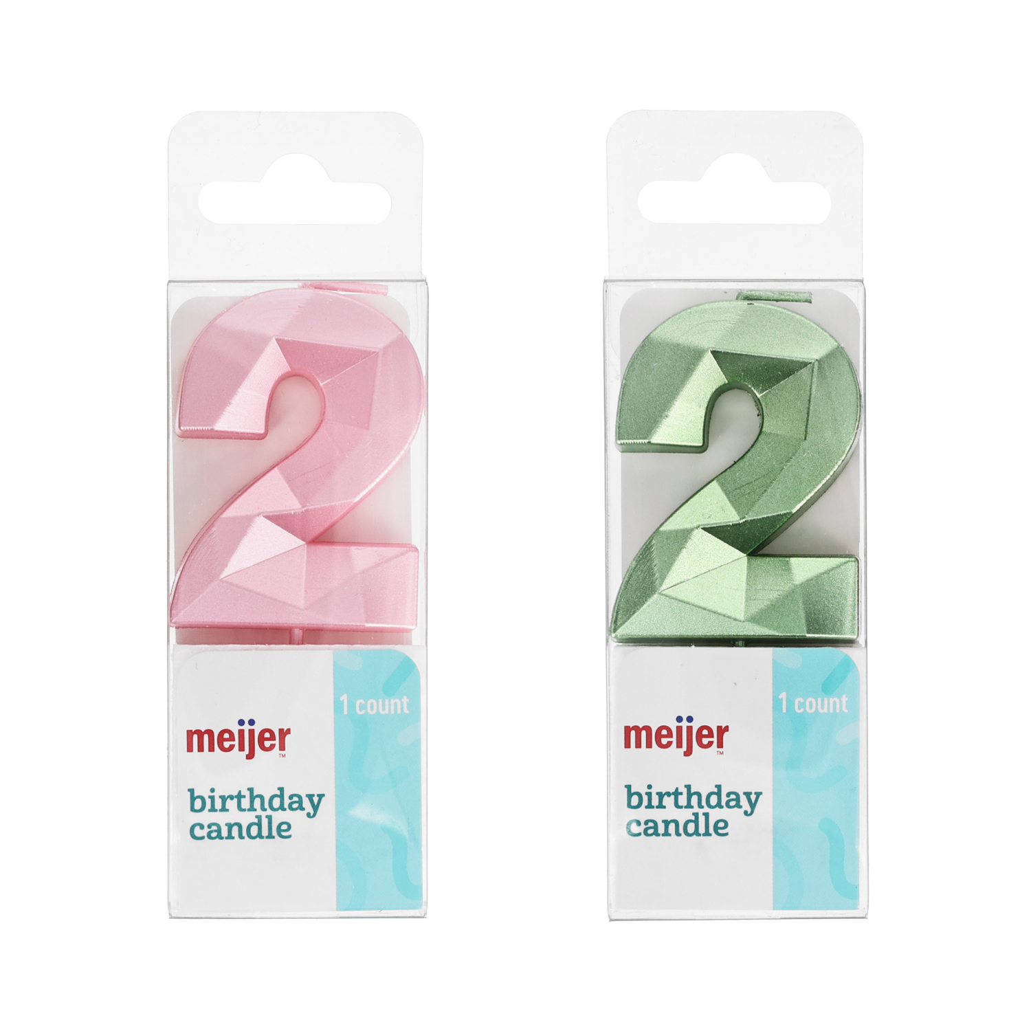 slide 1 of 2, Meijer Birthday Candle, Number 2, 1 ct