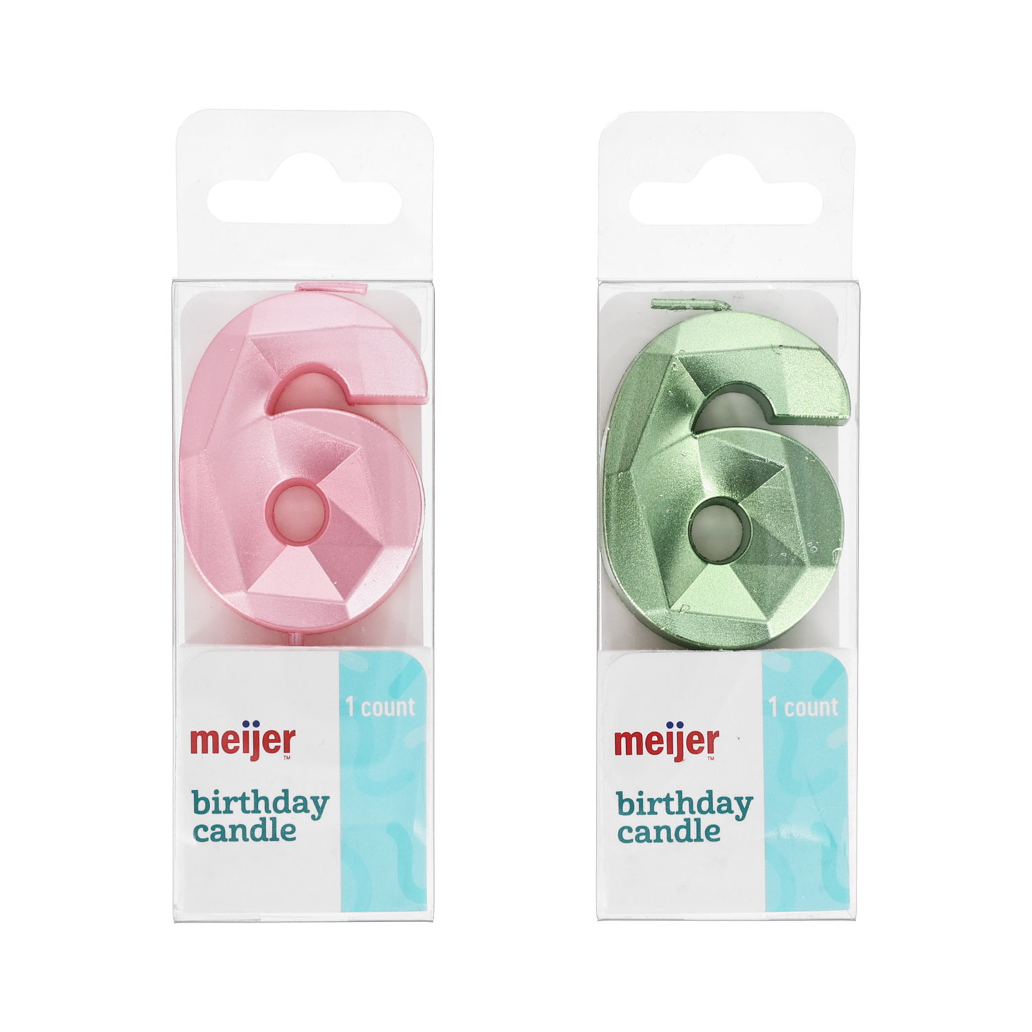 slide 1 of 2, Meijer Birthday Candle, Number 6, 1 ct