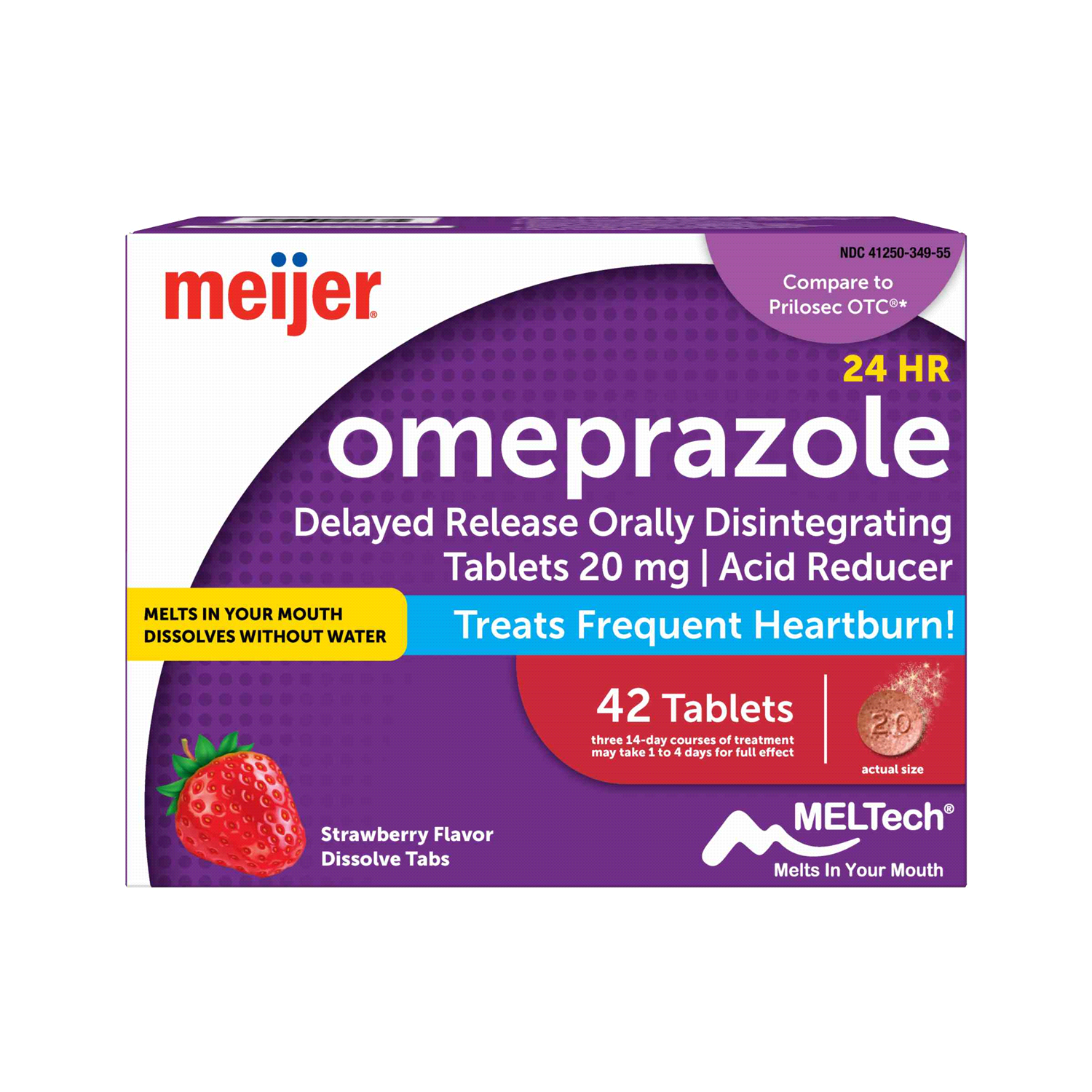 slide 1 of 1, Meijer Omeprazole Delayed Release Orally Disintegrating Tablets, 42 ct