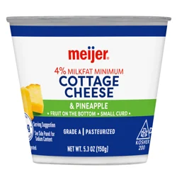 Meijer Small Curd Low Fat Cottage Cheese, Pineapple, 5 Oz