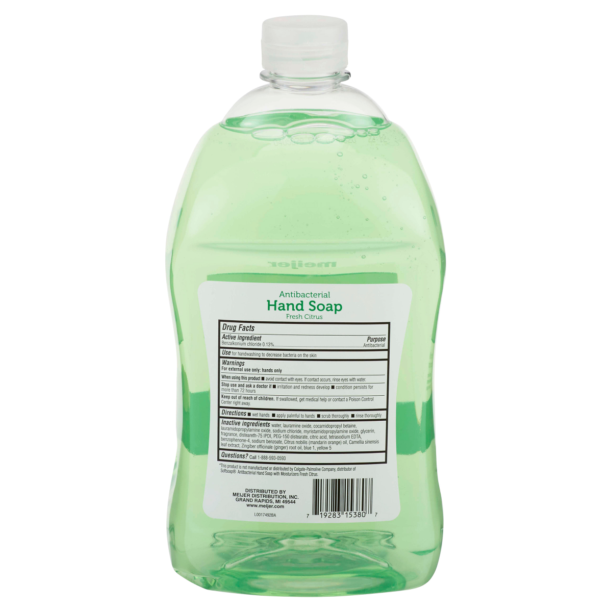 slide 2 of 2, Meijer Liquid Hand Soap, Antibacterial, Fresh Citrus, 50 oz