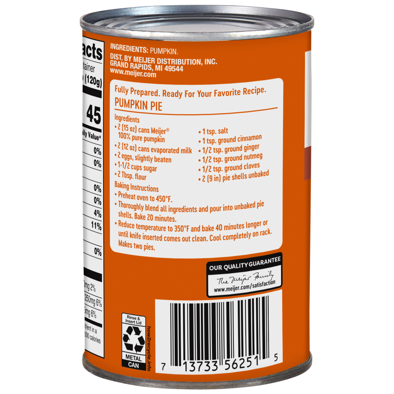 slide 2 of 3, Meijer 100% Pure Pumpkin, 15 oz