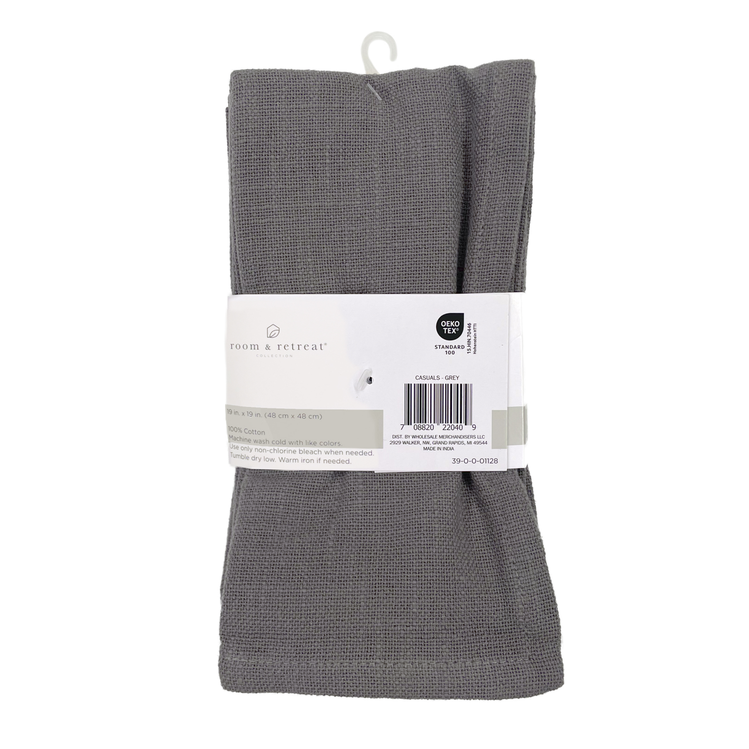 slide 2 of 3, Room & Retreat Napkin Gray, 4 ct