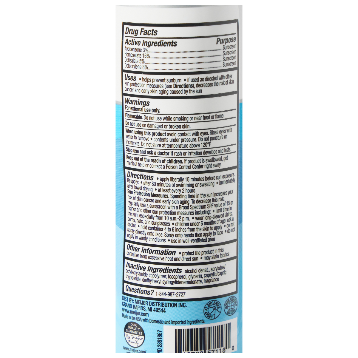 slide 3 of 3, MEIJER SUNSCREEN SPF30 CONT SPRAY, 6 oz