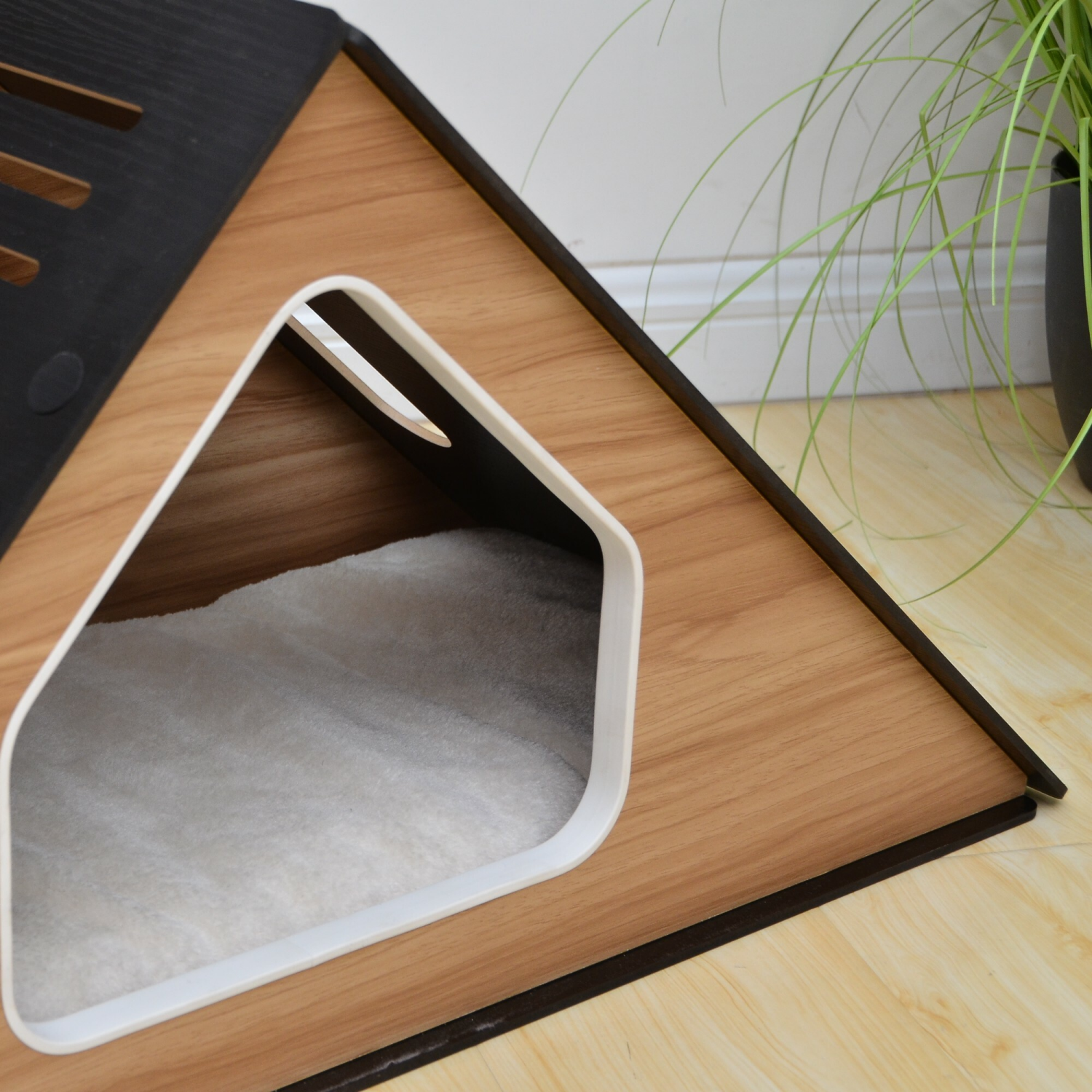 slide 4 of 4, Meijer Modern Cat House with Scratching Pad, 1 ct