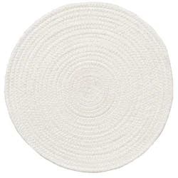 December Home White Chevron Silver Round Braided Placemat, 15 In