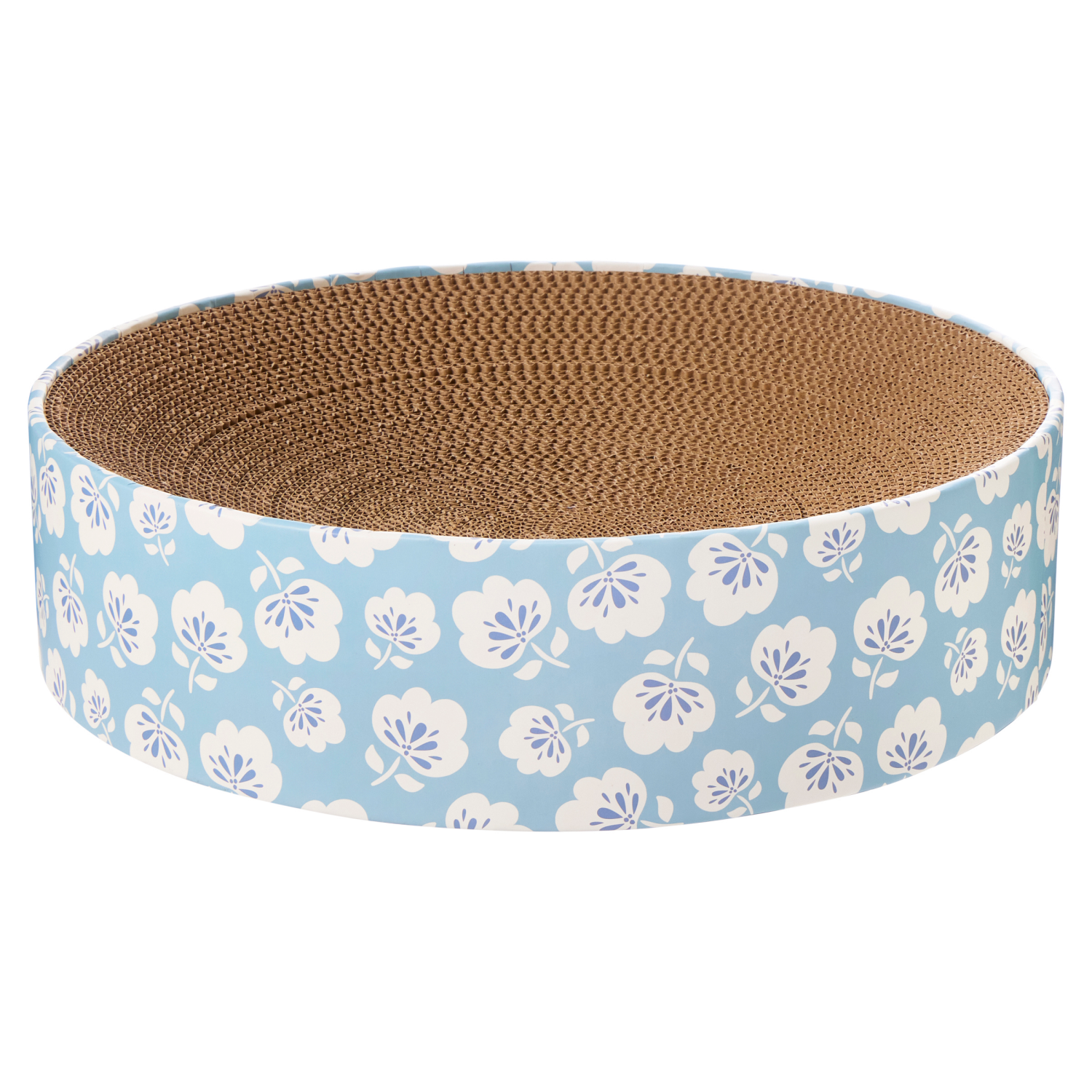 slide 3 of 3, Meijer Floral Round Scratcher Bed, 4.1 in x 15.6 in x 15.6 in, 1 pk, Blue, 1 ct