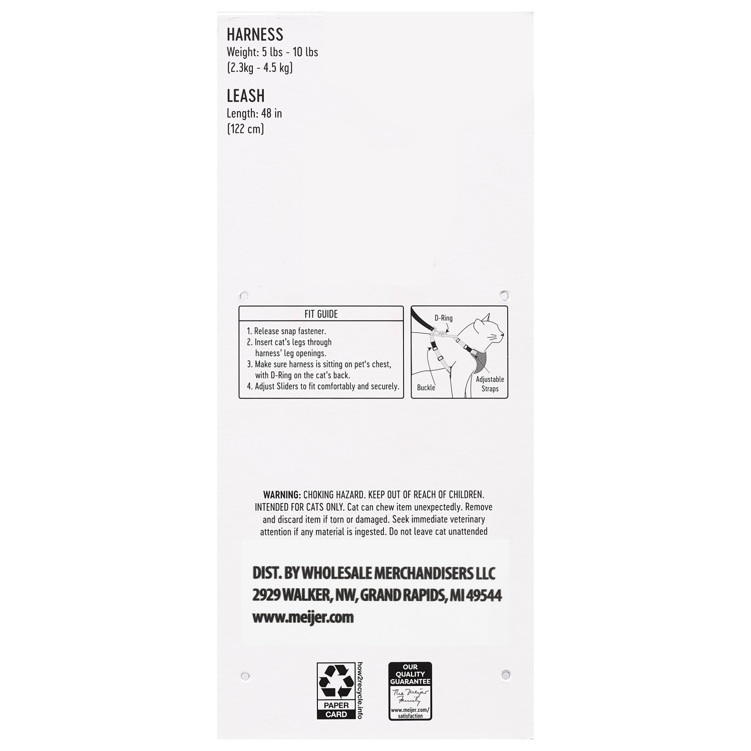 slide 3 of 3, Meijer Cat Harness Leash, Pink & Green, 1 ct