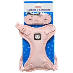 Meijer Cat Harness Leash, Pink & Green