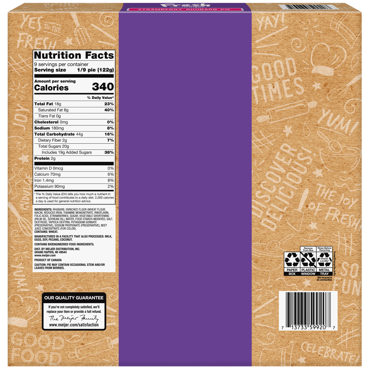 slide 2 of 2, Fresh from Meijer 10" Strawberry Rhubarb Pie, 39oz, 39 oz