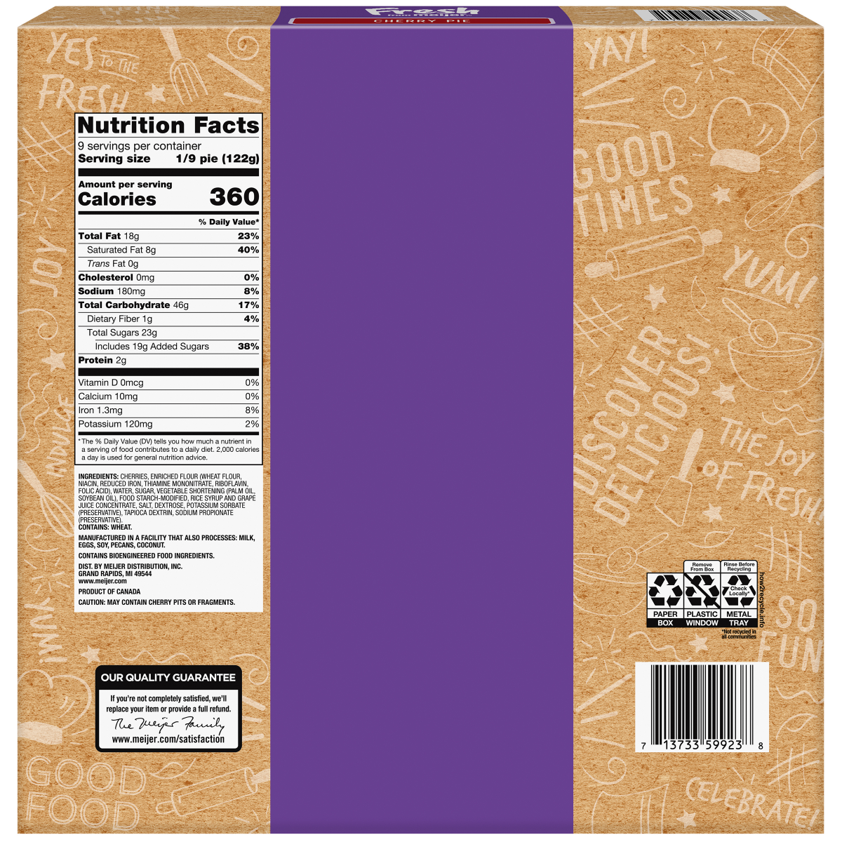 slide 2 of 2, Fresh from Meijer 10" Cherry Pie, 39oz, 39 oz