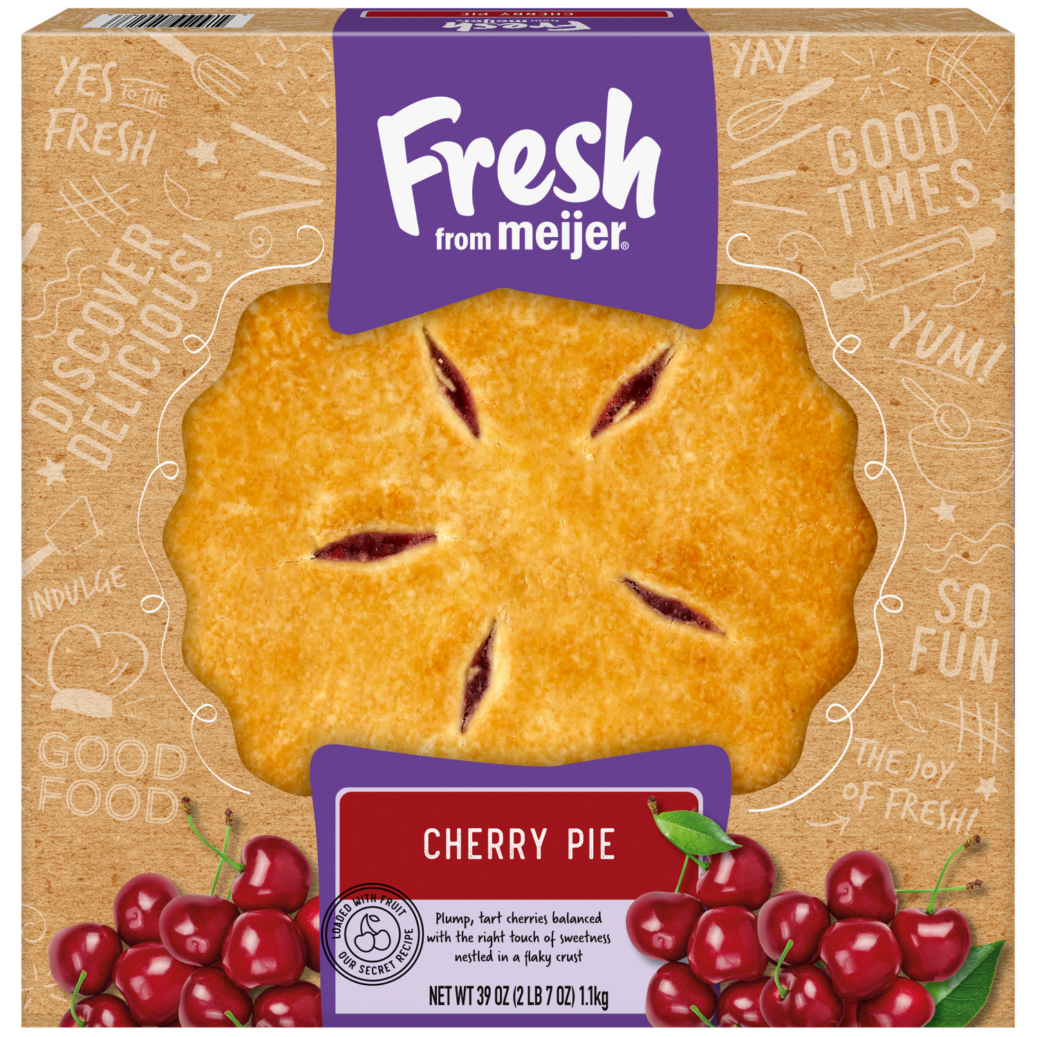 slide 1 of 2, Fresh from Meijer 10" Cherry Pie, 39oz, 39 oz