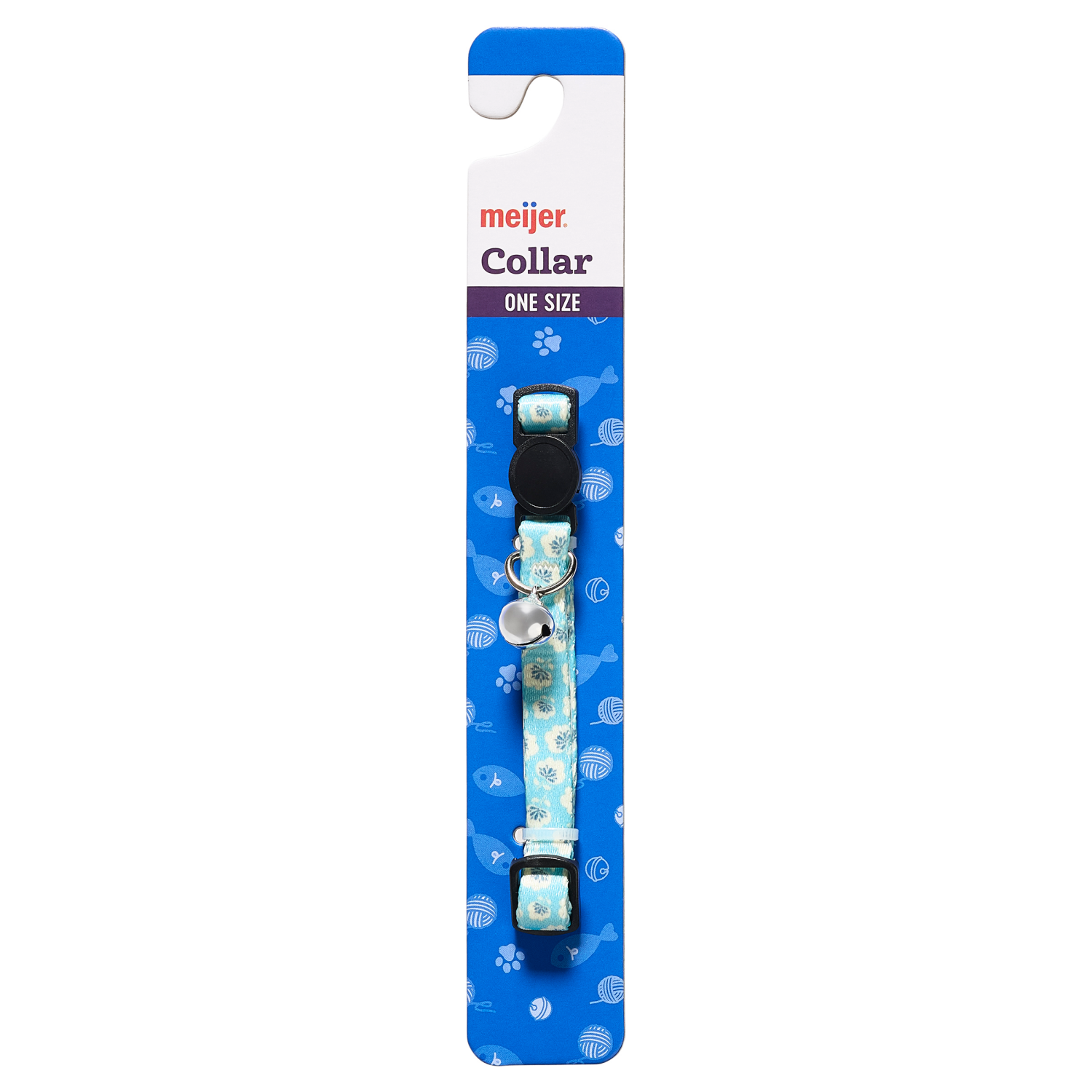 slide 1 of 3, Meijer Cat Collar Blue Floral, 1 ct