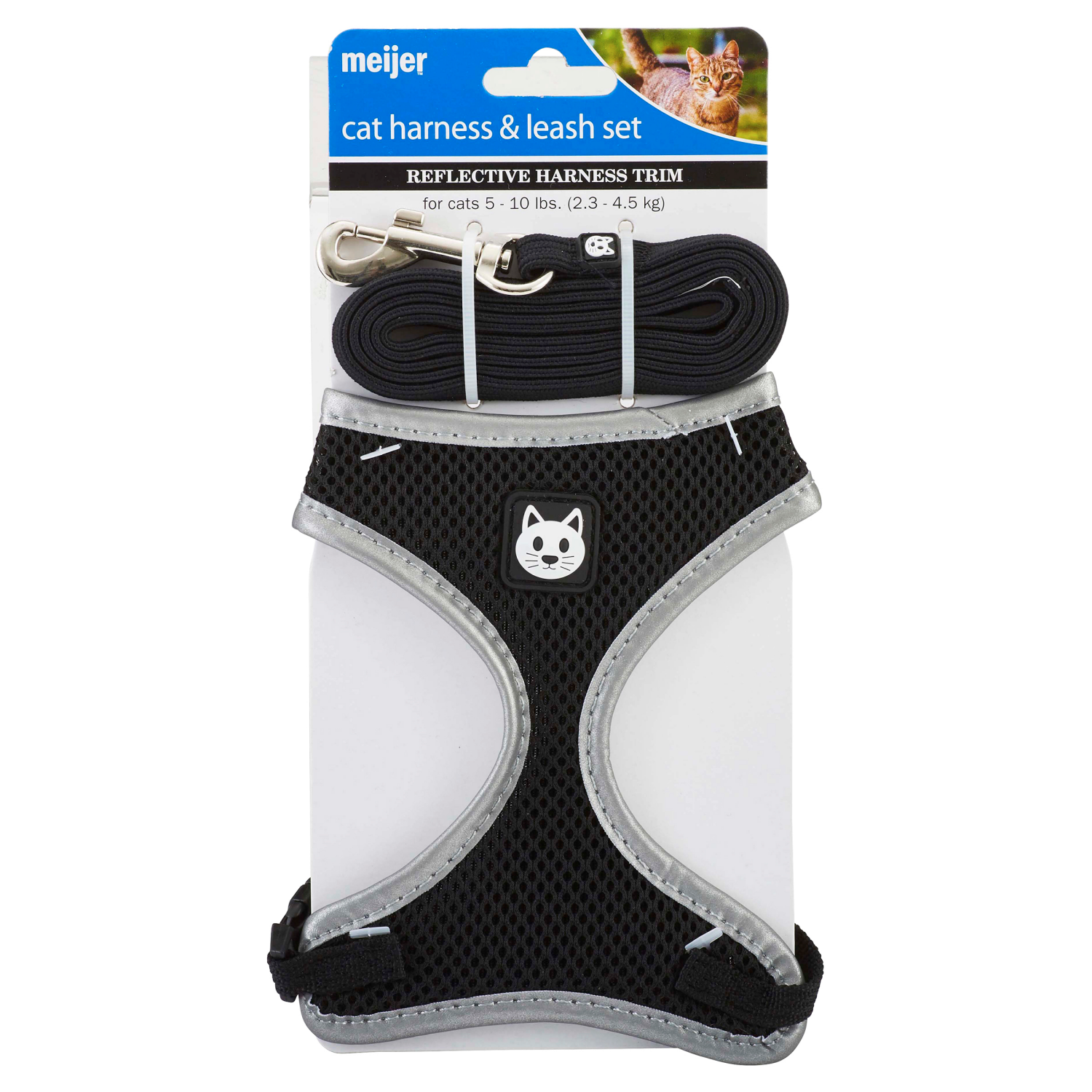 slide 1 of 1, Meijer Cat Harness Leash Set, Blake & Blue, One Size