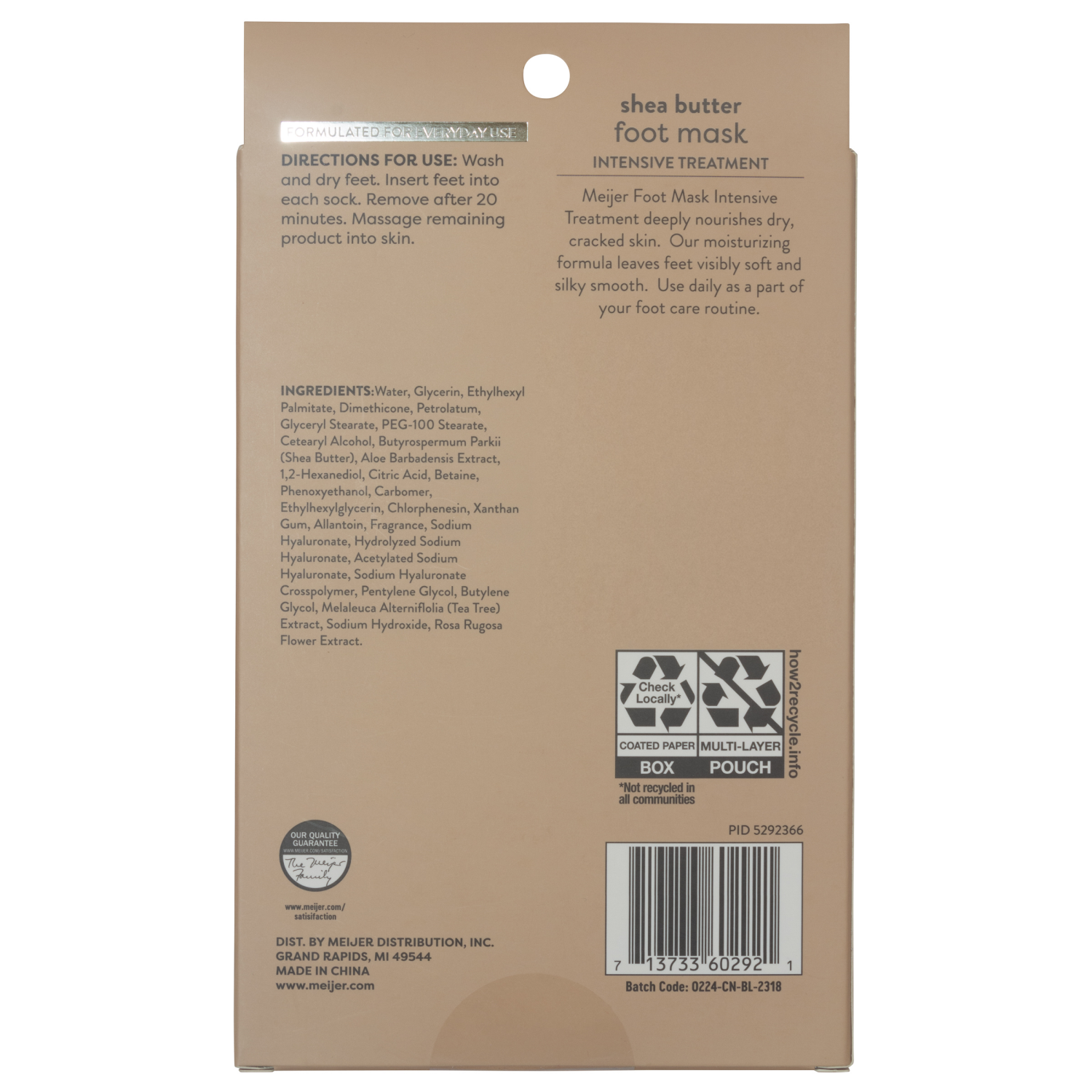 slide 2 of 2, MEIJER FOOT MASK SHEA BUTTER, 2 ct