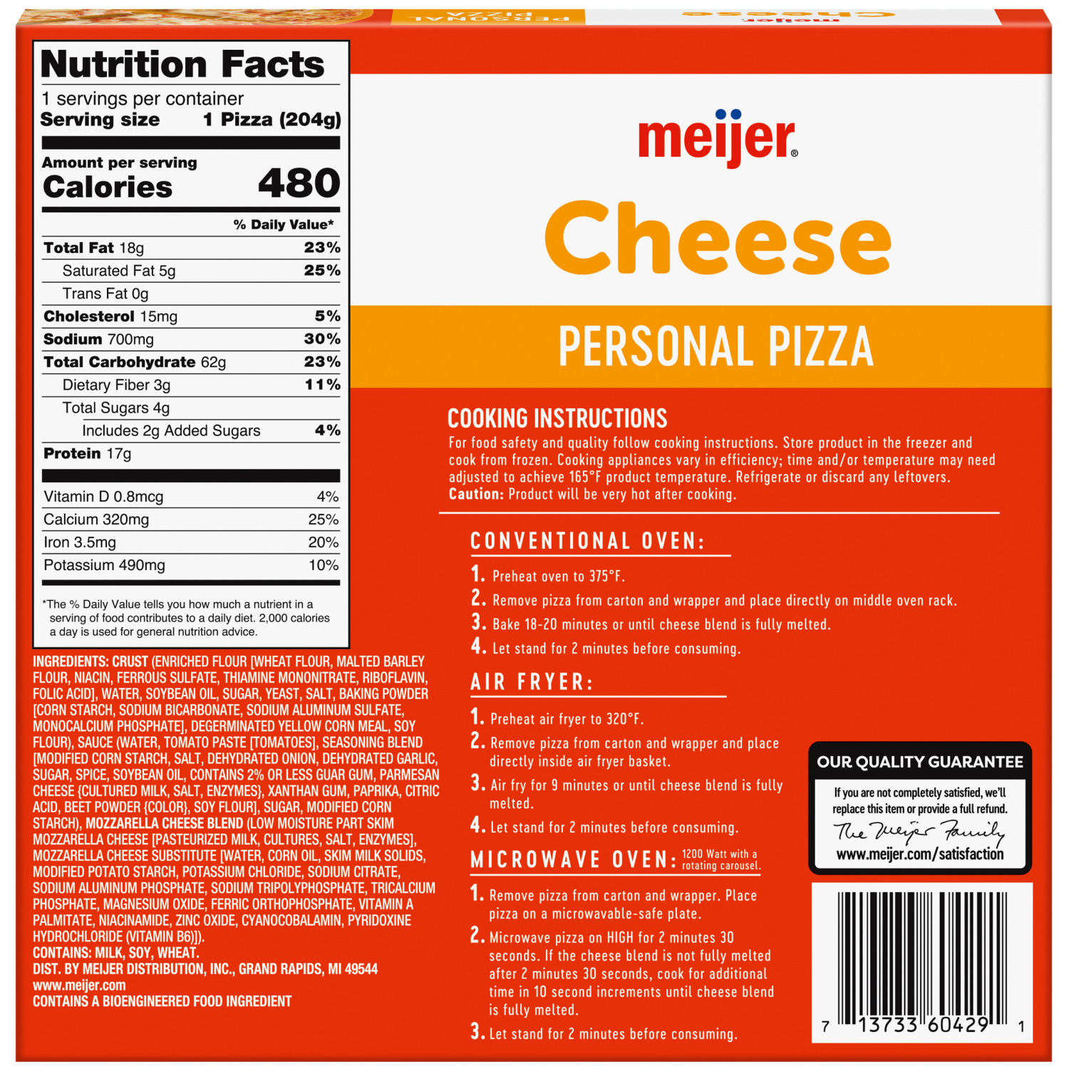 slide 2 of 8, Meijer Cheese Personal Size Frozen Pizza, 7.2 oz