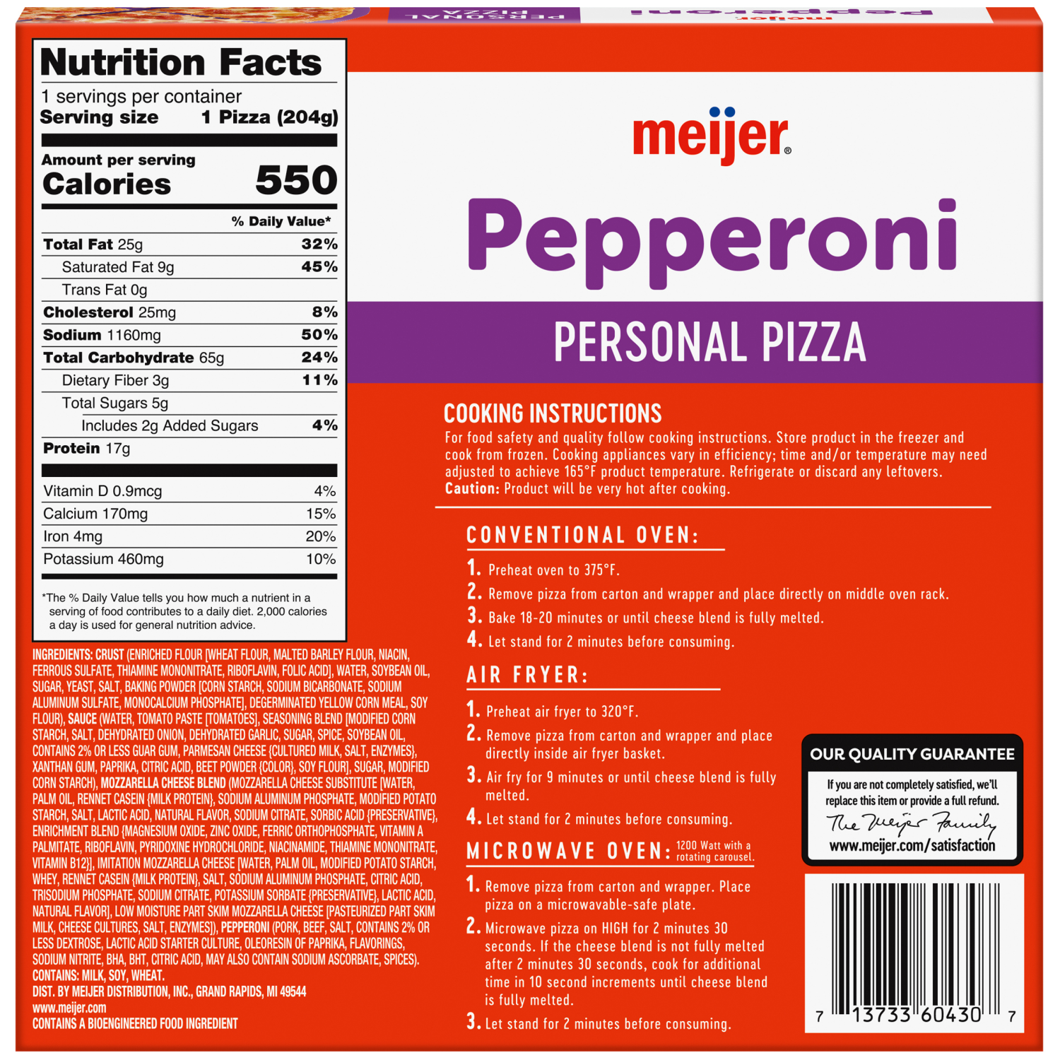 slide 2 of 8, Meijer Pepperoni Personal Size Frozen Pizza, 7.2 oz