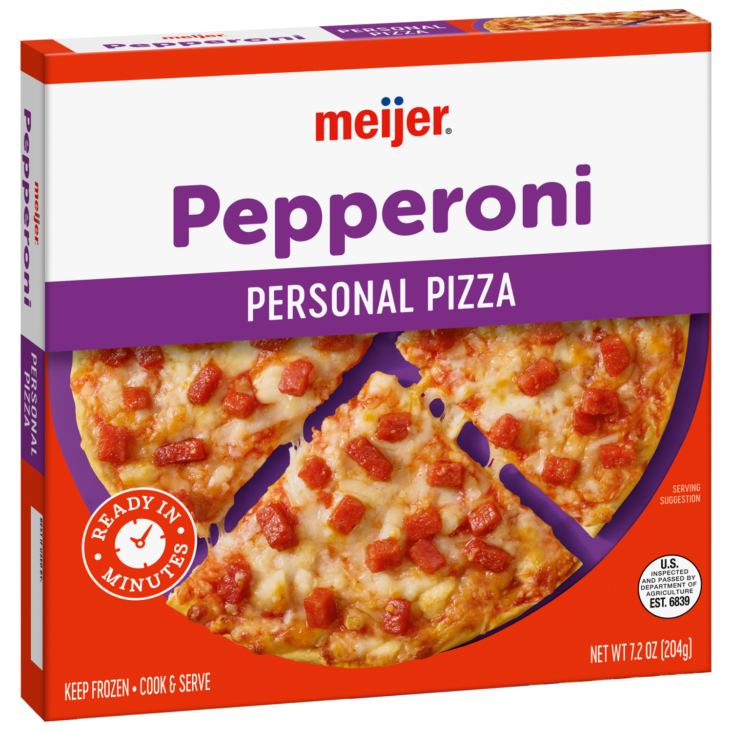 slide 6 of 8, Meijer Pepperoni Personal Size Frozen Pizza, 7.2 oz