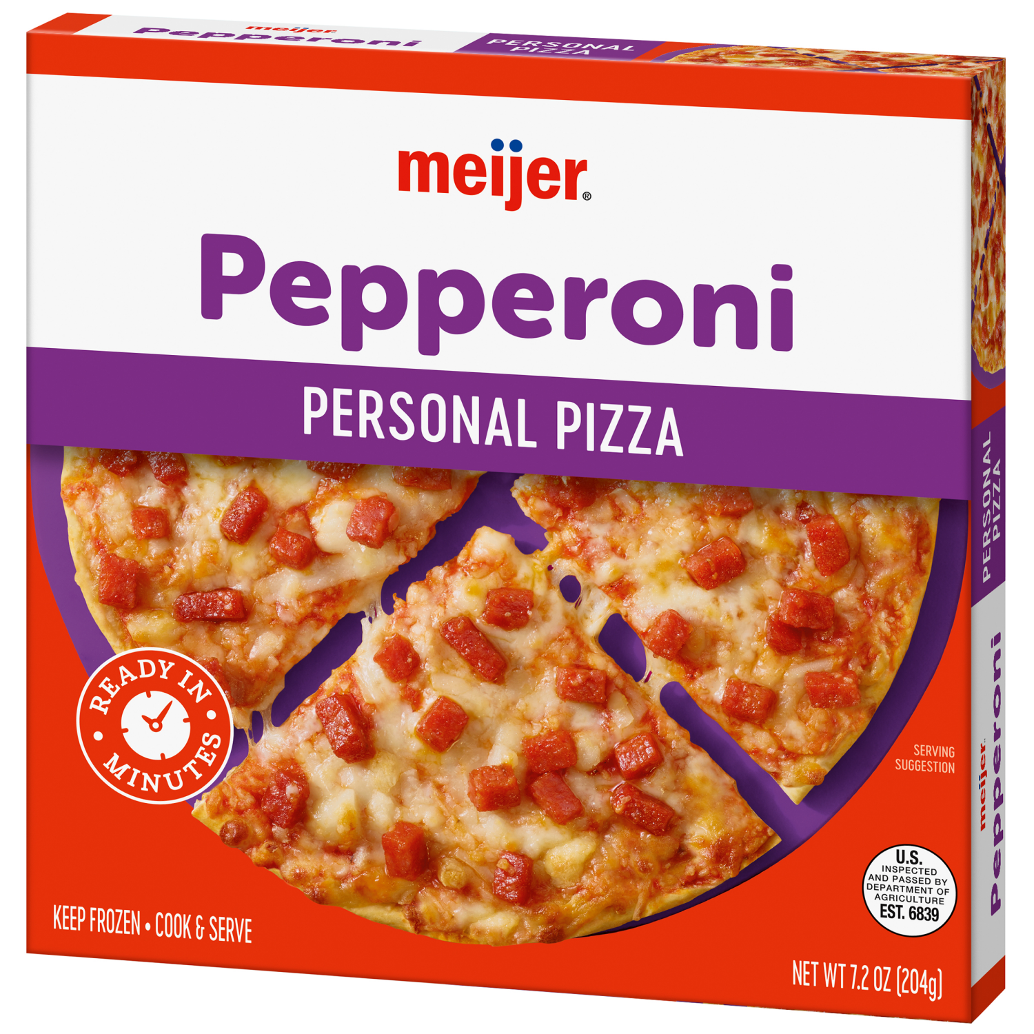 slide 7 of 8, Meijer Pepperoni Personal Size Frozen Pizza, 7.2 oz