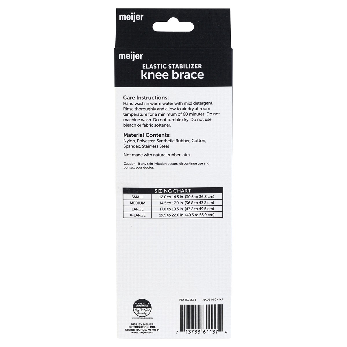 slide 2 of 2, Meijer Knee Brace, Elastic Stabilizer Grey Two-Tone, X-Large, 1 ct