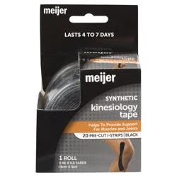 Meijer Kinesiology Tape, Synthetic Pre-Cut I-Strips Black