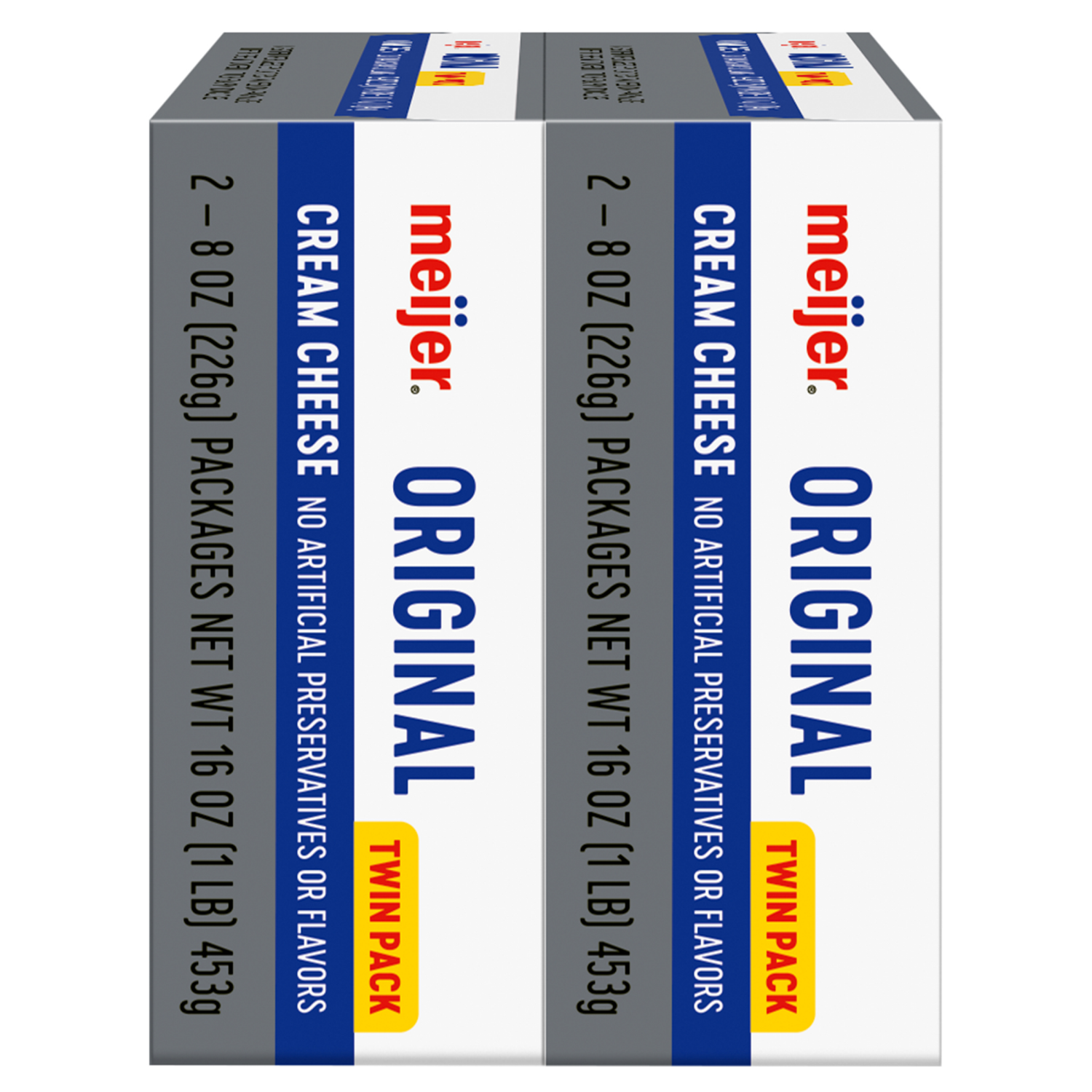 slide 3 of 5, Meijer Twin Pack Cream Cheese Bar, 16 oz, 16 oz