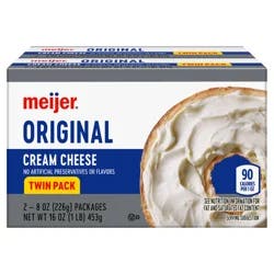 Meijer Twin Pack Cream Cheese Bar, 16 oz
