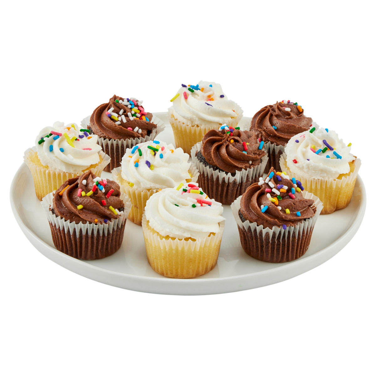 slide 2 of 4, Fresh from Meijer Mini Chocolate & Vanilla Assorted Cupcakes 12 ct, 10 oz., 12 ct; 10 oz