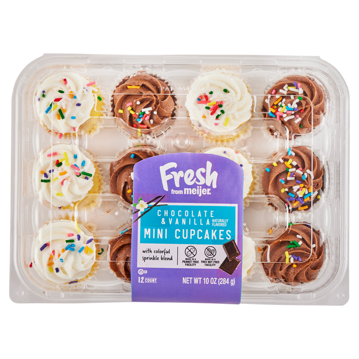 slide 1 of 4, Fresh from Meijer Mini Chocolate & Vanilla Assorted Cupcakes 12 ct, 10 oz., 12 ct; 10 oz