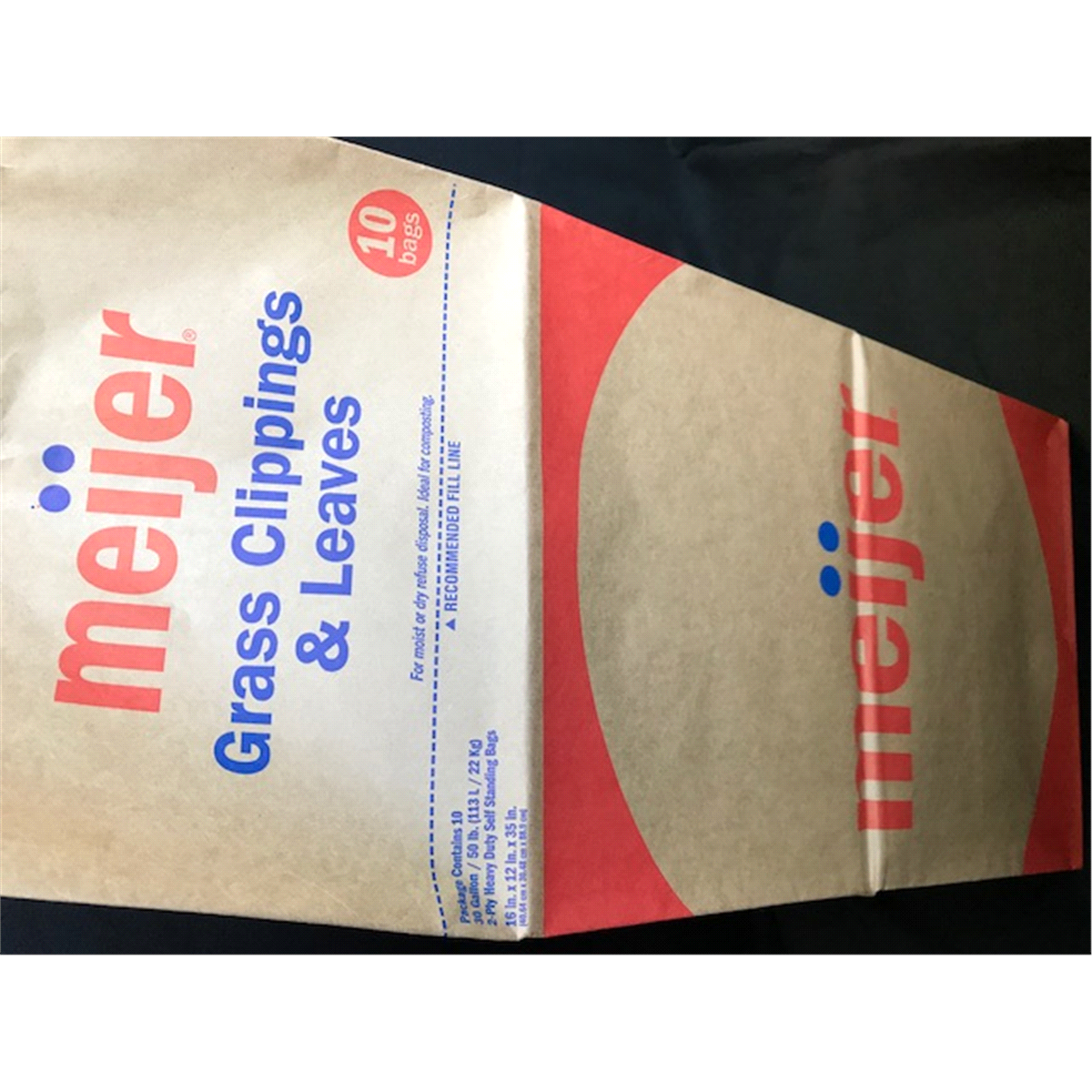 slide 2 of 6, Meijer Paper Lawn and Leaf Bags, 1 ct