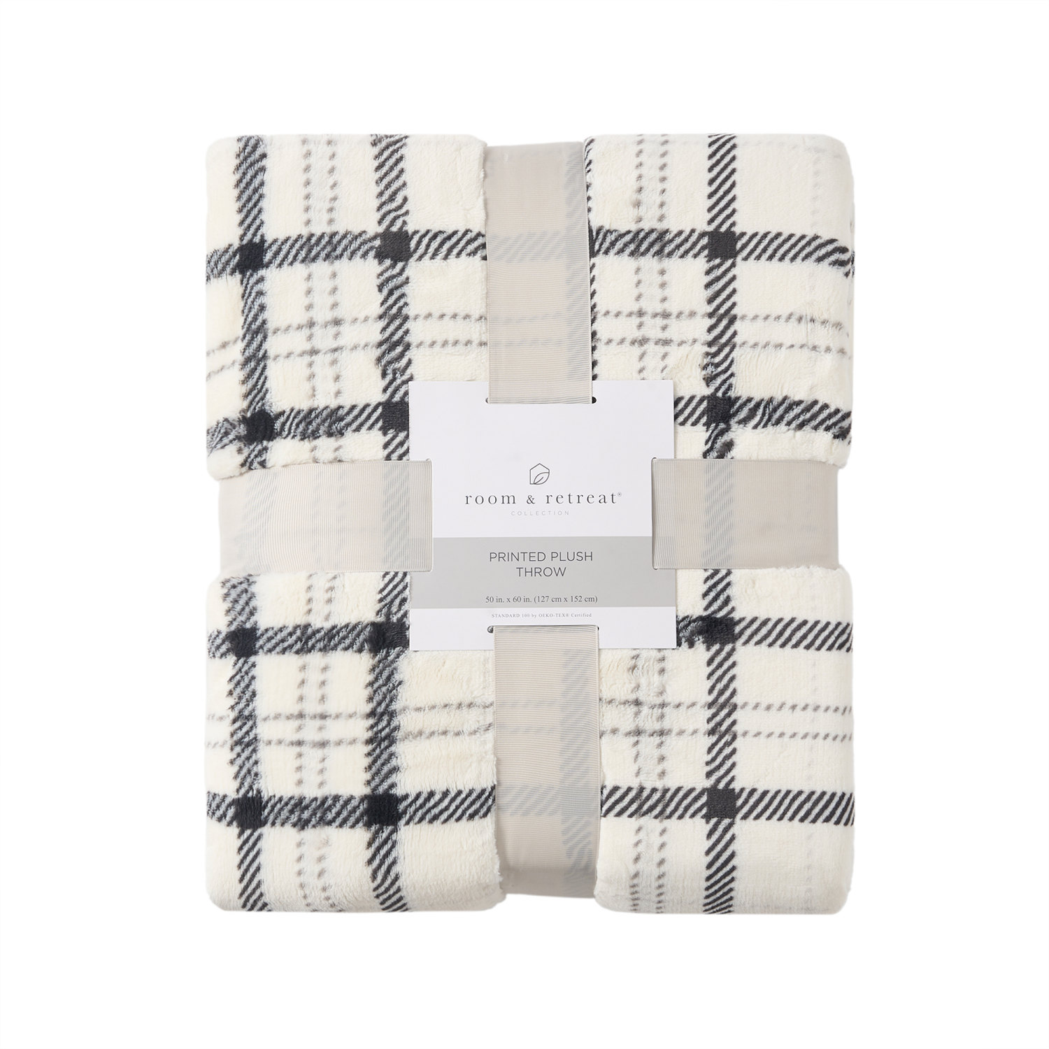 slide 6 of 6, ROOM & RETREAT RR PLAID THROW, 50 x 60