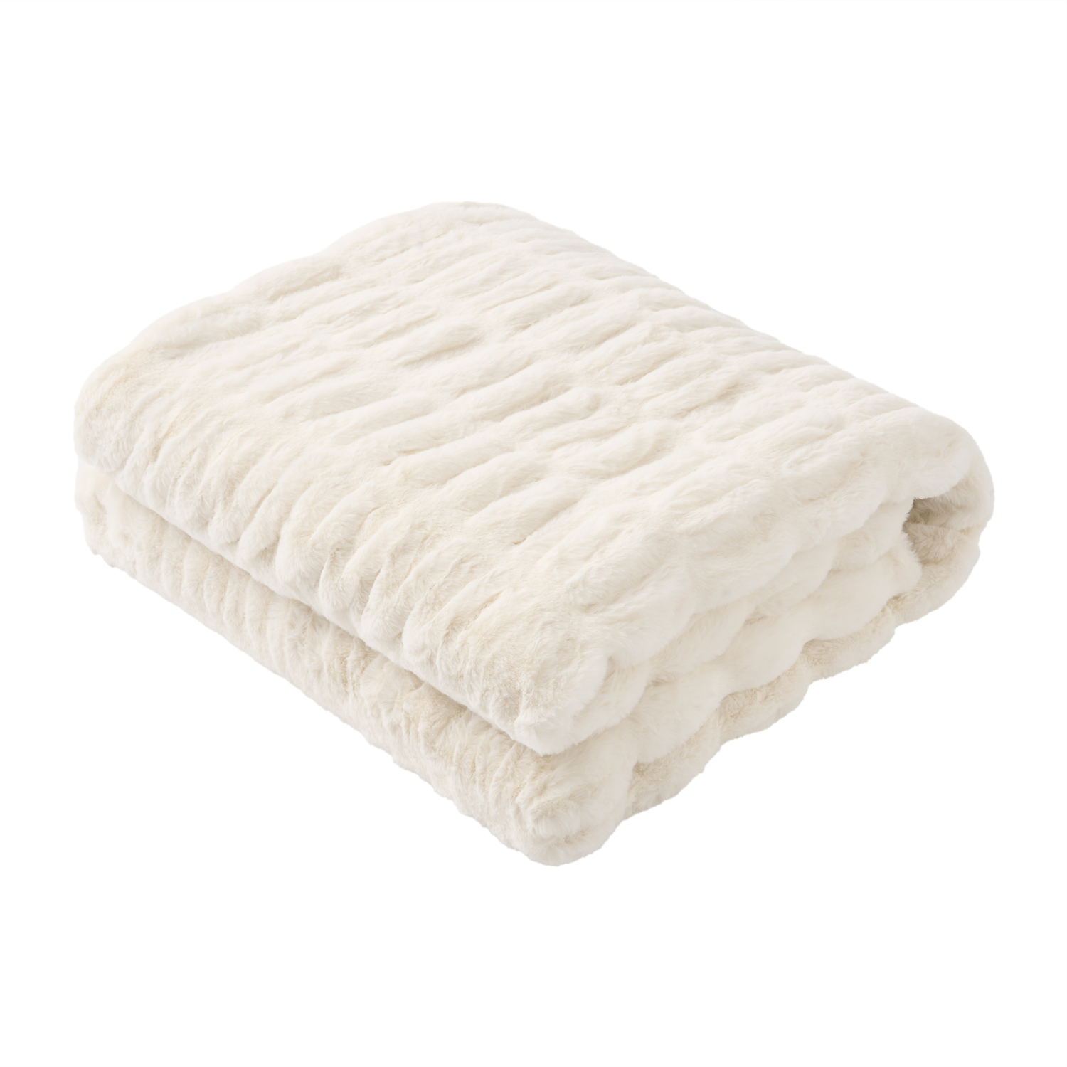 slide 1 of 6, ROOM & RETREAT RR CREAM RUCHED THROW, 50 x 60