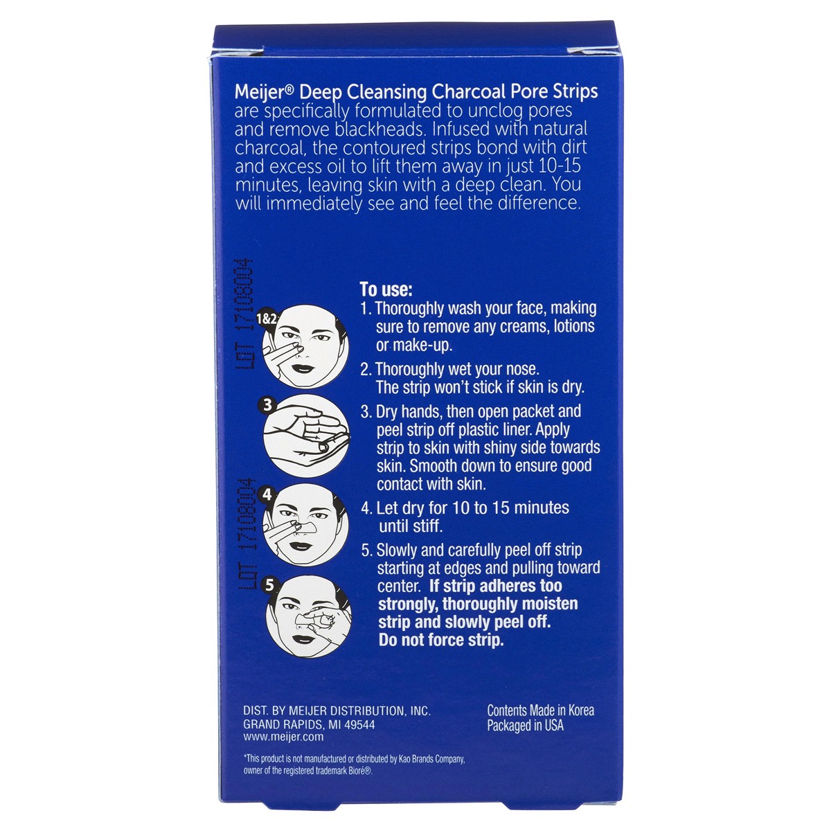 slide 3 of 4, Meijer Deep Cleansing Charcoal Pore Strips, 6 Strips, 1 ct