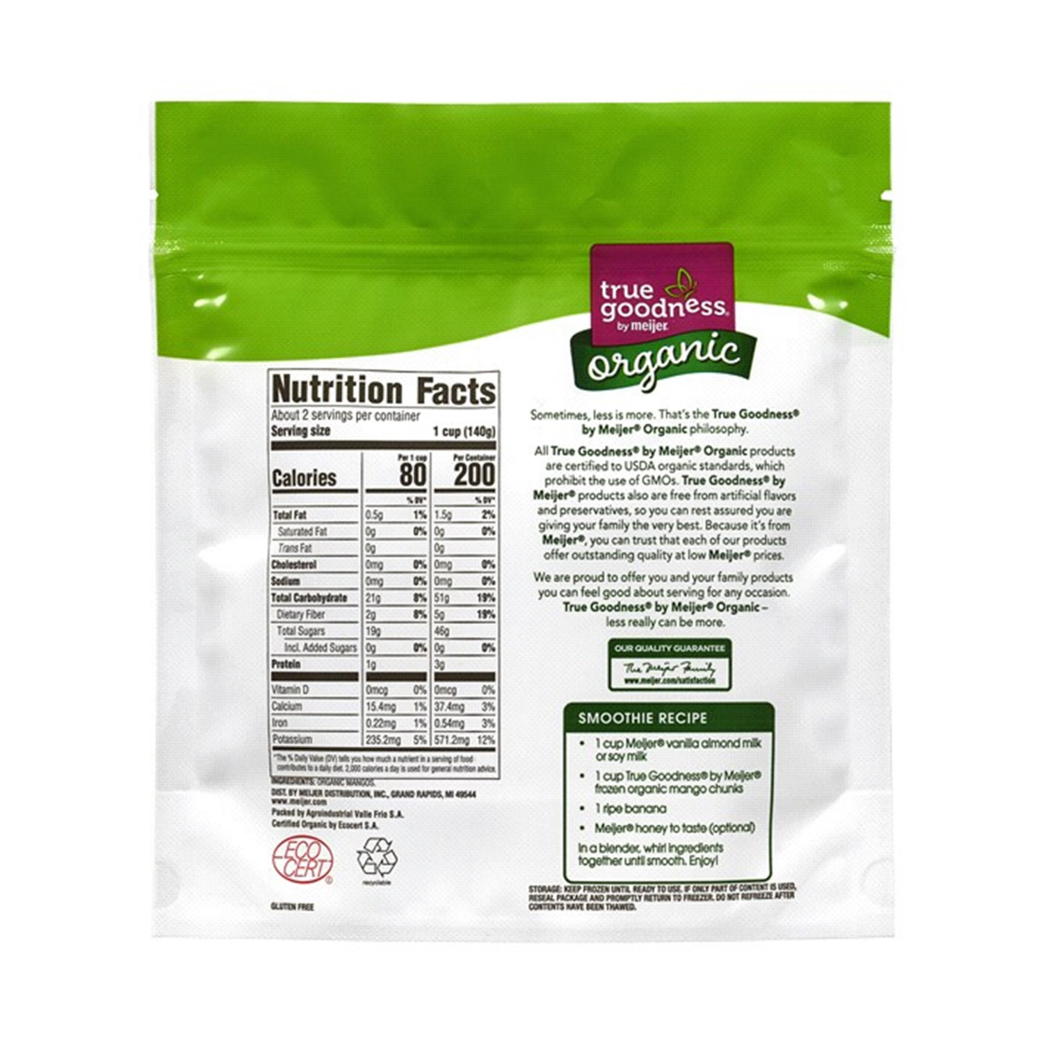 slide 2 of 2, TRUE GOODNESS ORGANIC MANGO 12 OZ, 12 oz