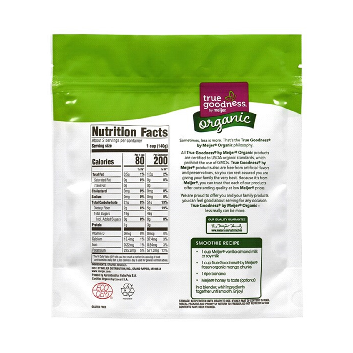 slide 2 of 2, TRUE GOODNESS ORGANIC MANGO 12 OZ, 12 oz
