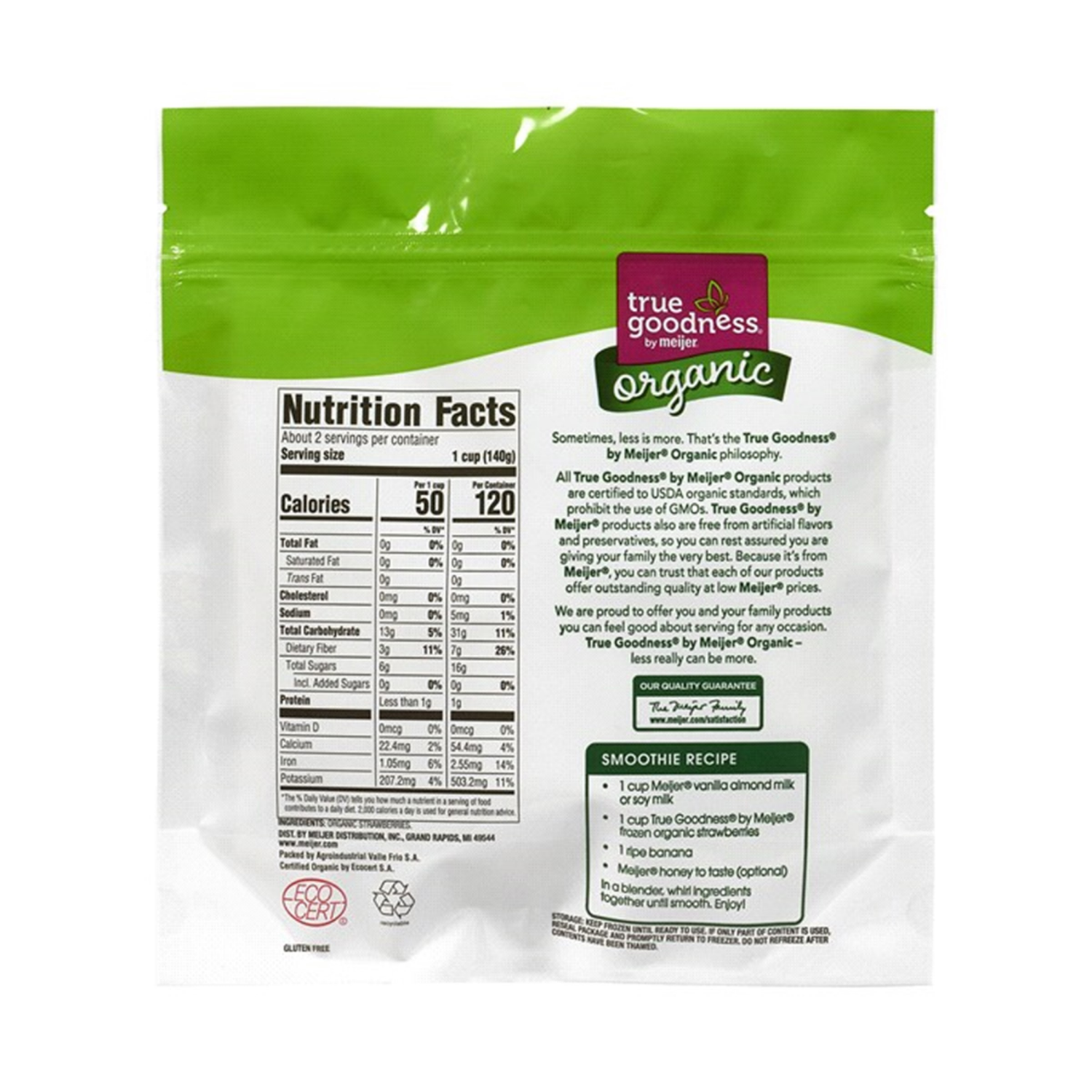 slide 2 of 2, TRUE GOODNESS ORGANIC STRAWBERRIES 12 OZ, 12 oz