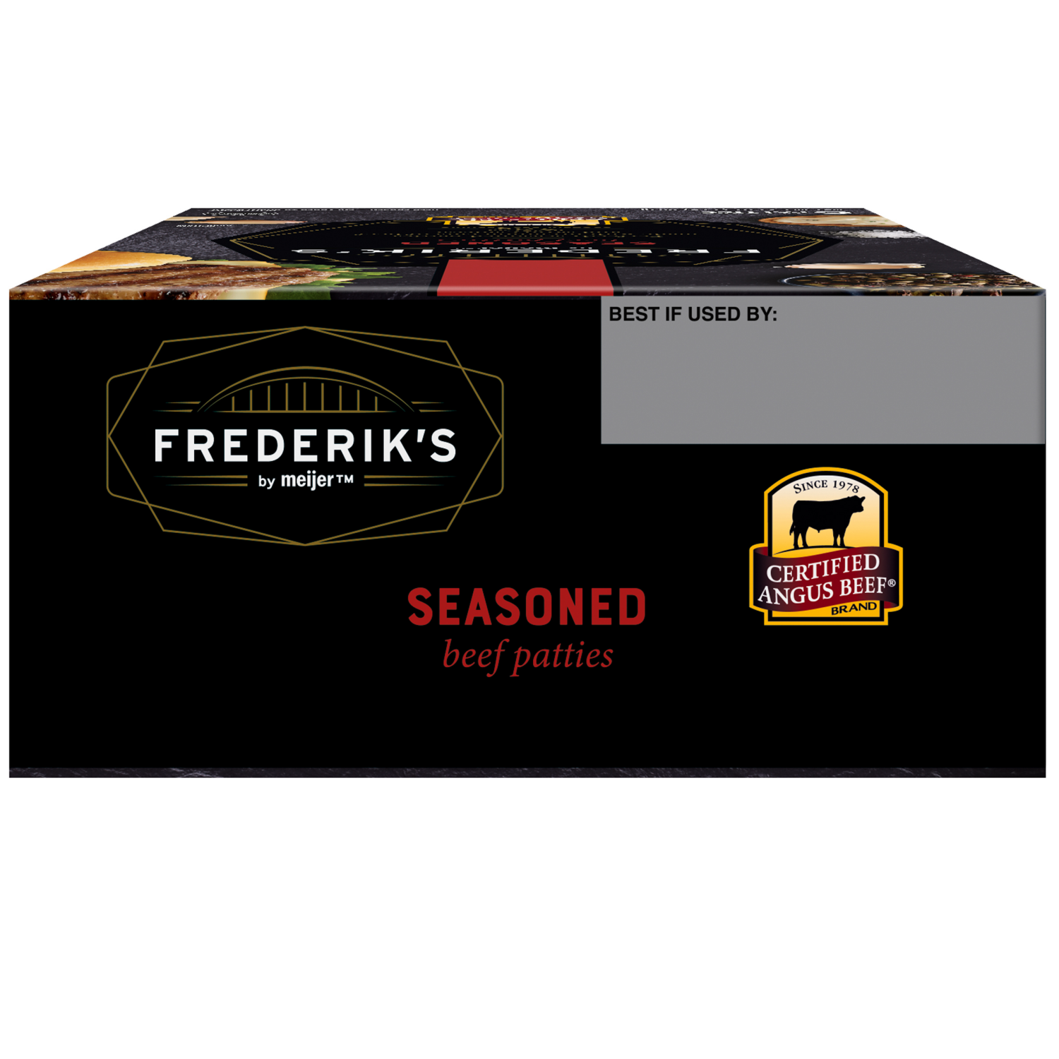 slide 5 of 5, FREDERIKS BY MEIJER Frederik's by Meijer Certified Angus Beef Seasoned Burger, 6 count, 32 oz