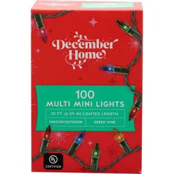 Mini Lights, Multicolor, Green Wire, 100 Count