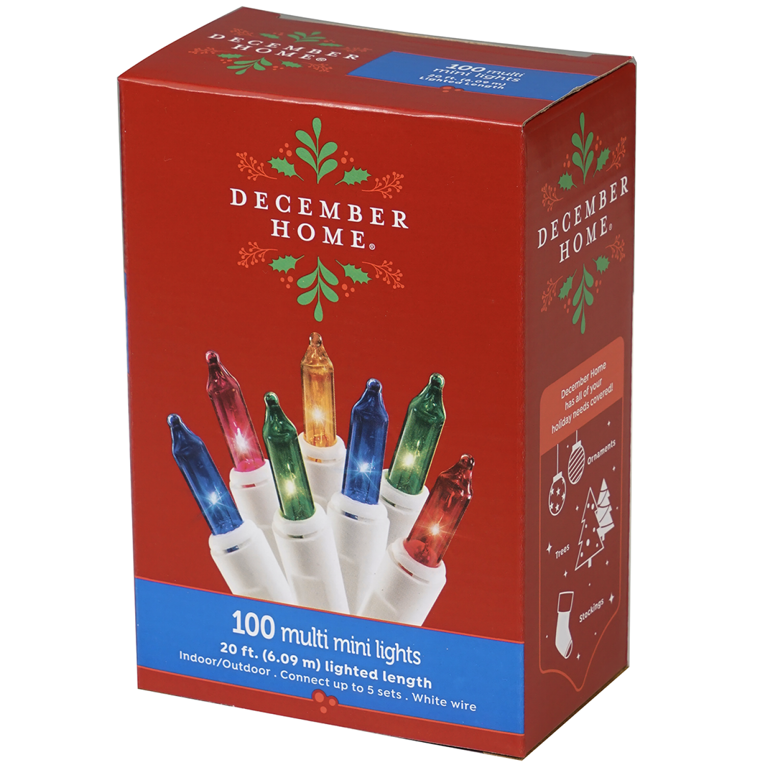 slide 2 of 2, December Home Mini Light Set, Multi Color with White Wire, 100 ct