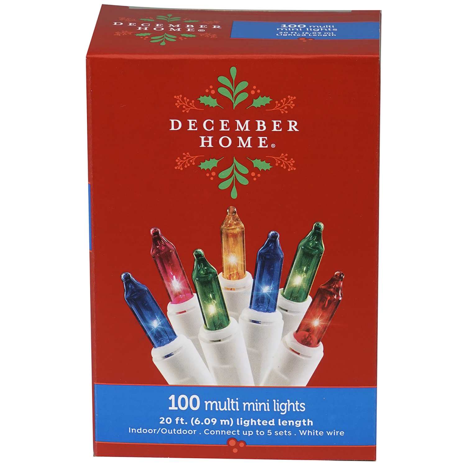 slide 1 of 2, December Home Mini Light Set, Multi Color with White Wire, 100 ct