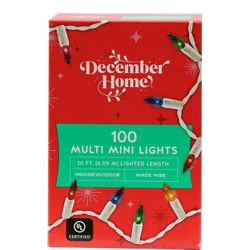 Mini Lights, Multicolor, White Wire, 100 Count