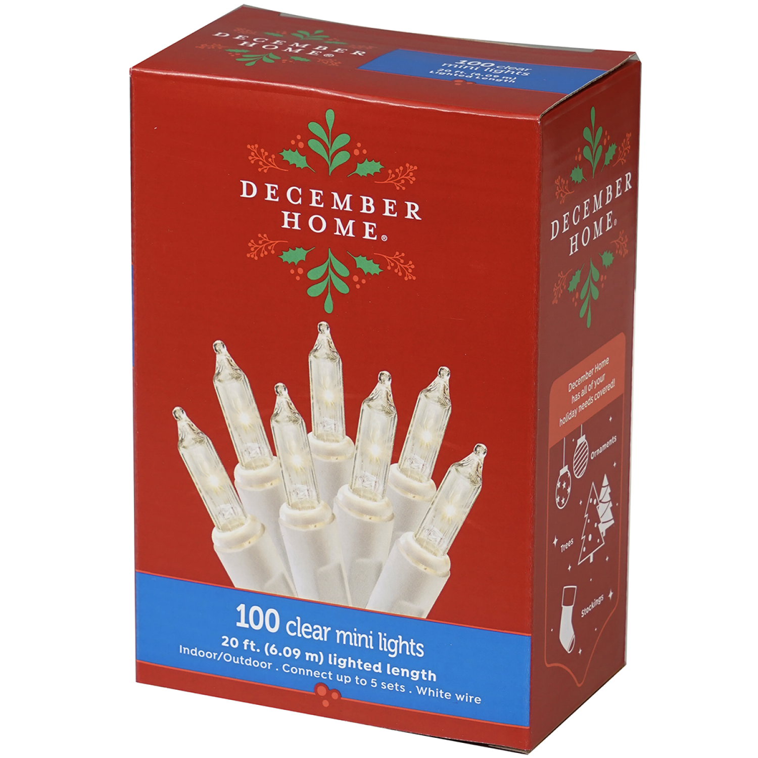 slide 2 of 2, December Home Mini Light Set, Clear Color with White Wire, 100 ct