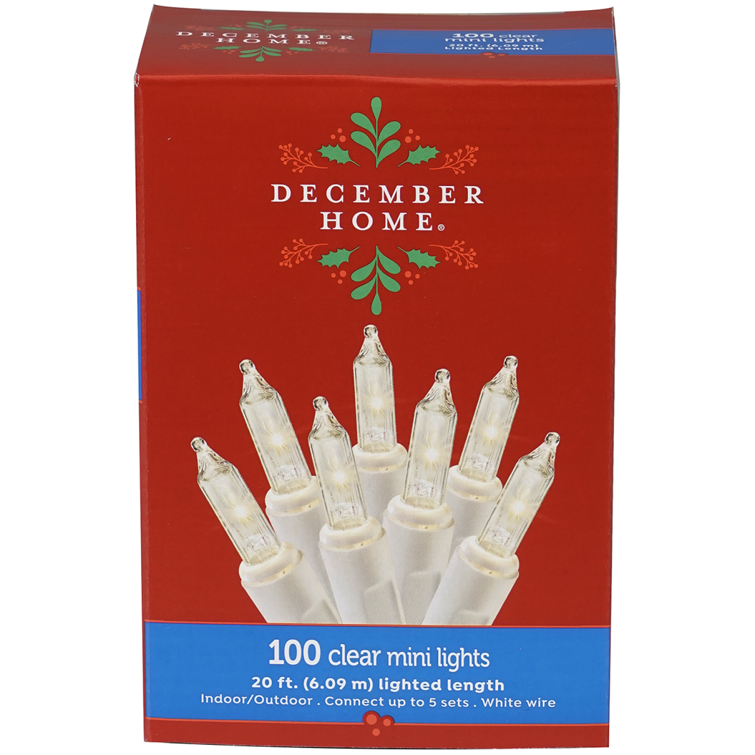 slide 1 of 2, December Home Mini Light Set, Clear Color with White Wire, 100 ct